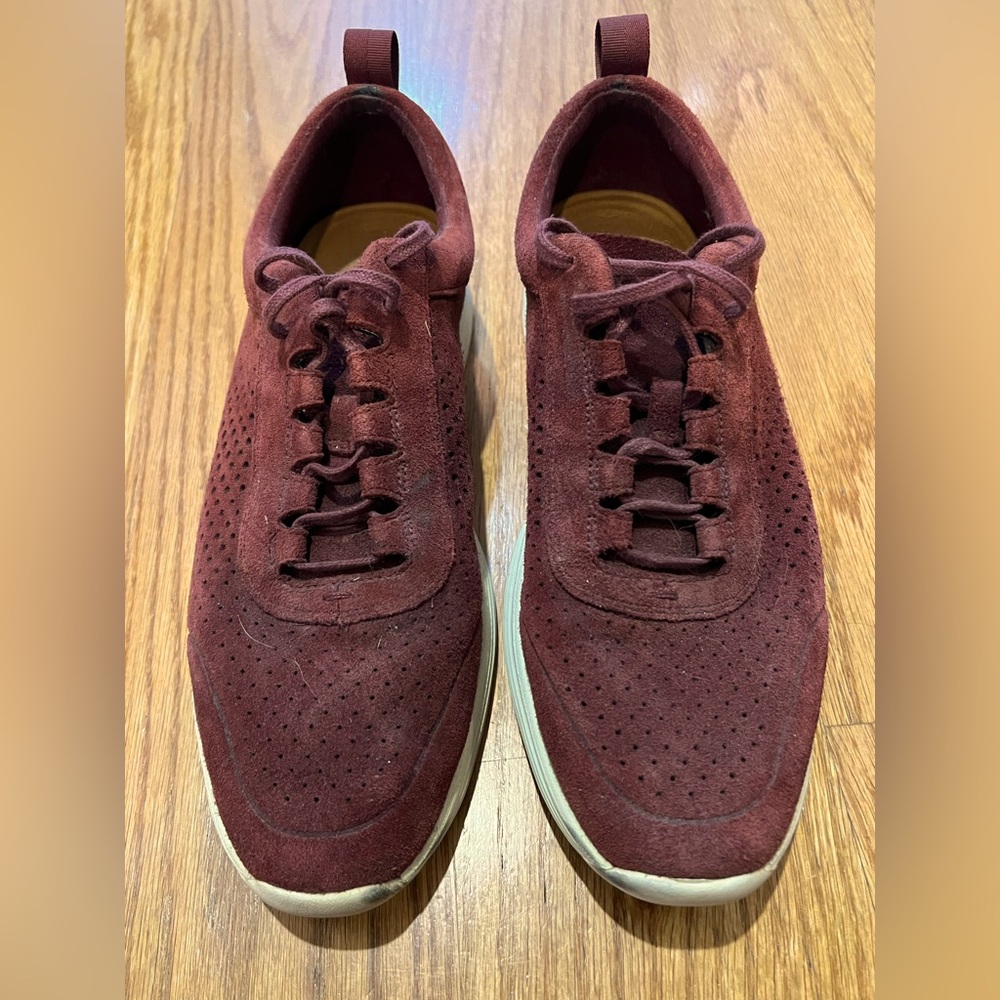 Cole Haan Grand.Os Sport Shoes Mens 9.5 M Red Maroon Suede
